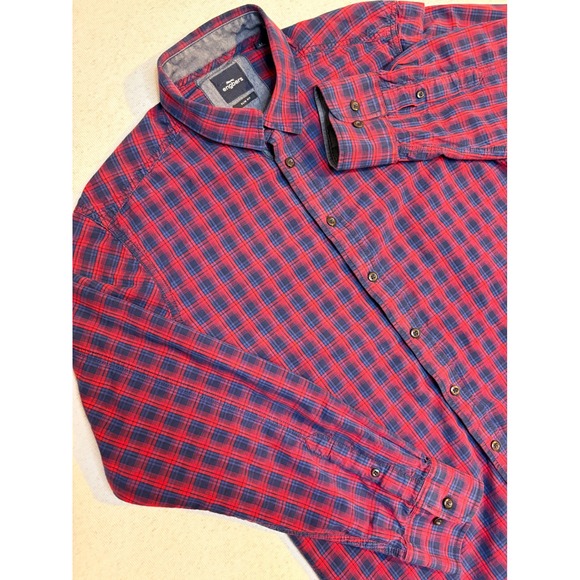 Engbers Other - Engbers Mens Slim Fit Plaid Button Down Shirt Red Blue Grand Tour Size M 39/40